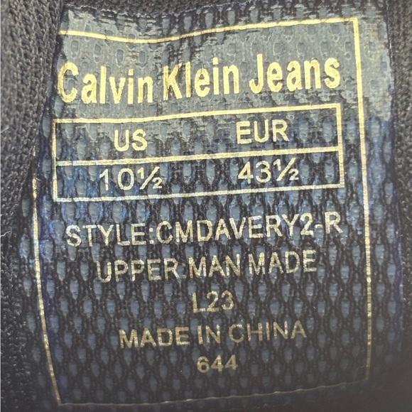 Calvin Klein Size 10.5 Men Low Cmdavery2-r  Sneakers Black/white New Without Box - Picture 11 of 14